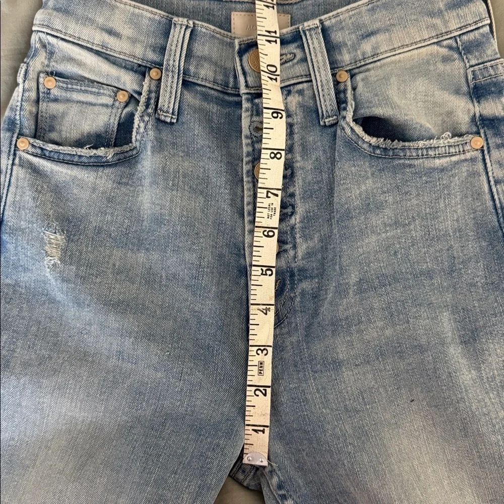 Mother The Pixie Tomcat Ankle Jeans 25 Nature of the Game Distressed Light Wash - Picture 8 of 11